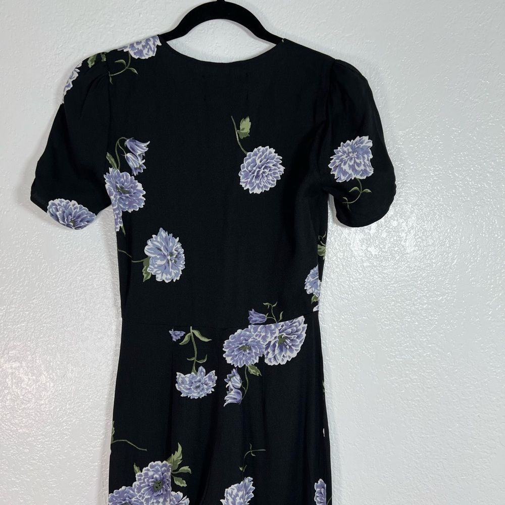NWOT Reformation lilac floral print black pant wedding reception jumpsuit romper - Picture 8 of 10